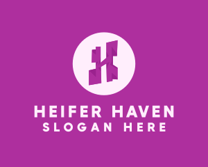 Purple Letter H logo design