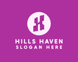 Purple Letter H logo design