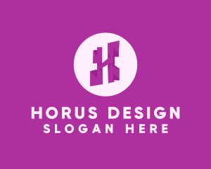 Purple Letter H logo design