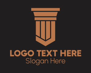 Doric - Minimalist Brown Pillar logo design