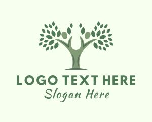 Vegetarian - Environmental Charity Tree logo design