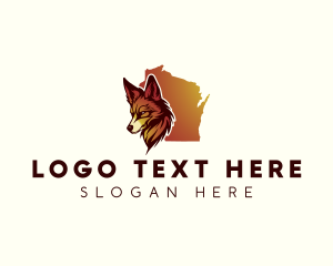 State Animal - Wisconsin Wild Coyote logo design