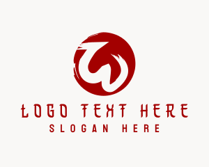 Round - Round Brush Letter W logo design