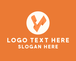 Letter V - Orange Letter V logo design