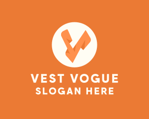 Orange Letter V logo design