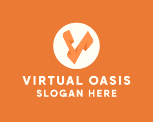 Orange Letter V logo design