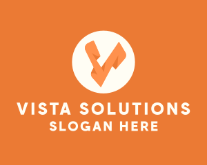 Orange Letter V logo design