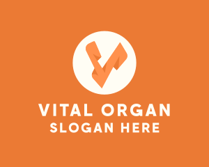 Orange Letter V logo design