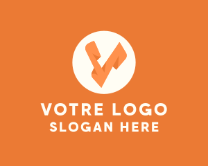 Orange Letter V logo design