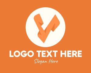 Letter V - Orange Letter V logo design