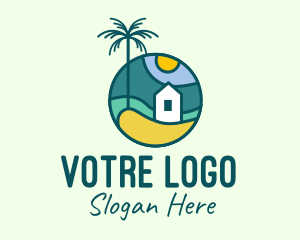 Vacation - Tropical Beach House logo design