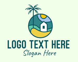 Hostel - Tropical Beach House logo design