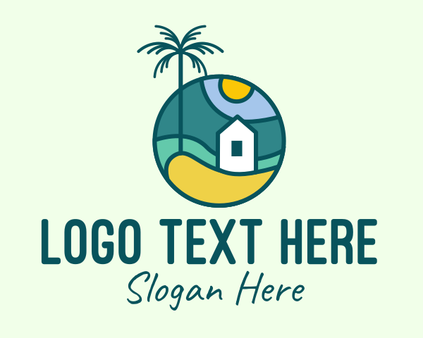 Island - Tropical Beach House logo design