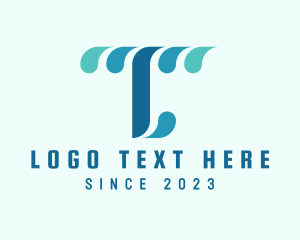 Advertising - Water Droplet Letter T logo design