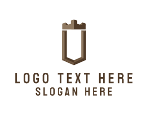 University - Royal Shield Letter U logo design