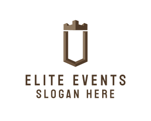 Events - Royal Shield Letter U logo design