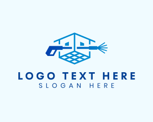 Deep Cleaning - Floor Tile Pressure Washer logo design