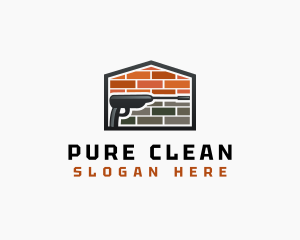 Power Washing Brick Cleaning logo design