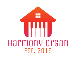 Organ - Gradient Piano House logo design