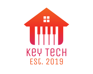 Keyboard - Gradient Piano House logo design
