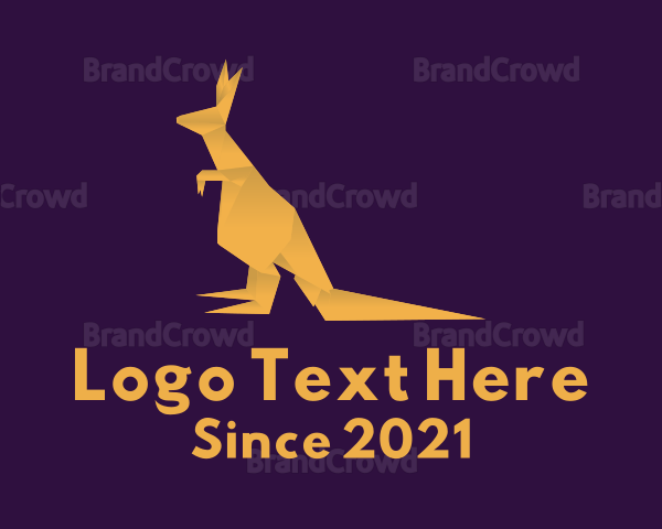 Golden Kangaroo Origami Logo