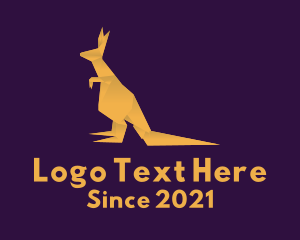 Wild - Golden Kangaroo Origami logo design