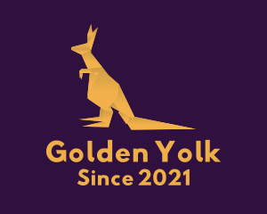 Golden Kangaroo Origami logo design