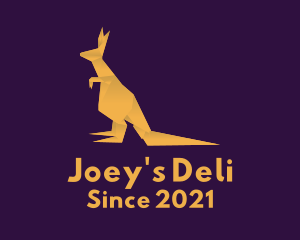 Joey - Golden Kangaroo Origami logo design