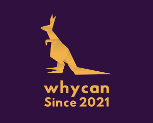 Joey - Golden Kangaroo Origami logo design