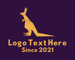 Joey - Golden Kangaroo Origami logo design