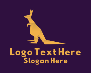 Golden Kangaroo Origami Logo