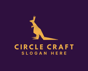 Golden Kangaroo Origami logo design