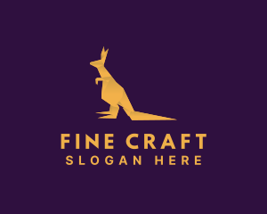 Golden Kangaroo Origami logo design