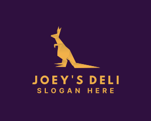 Golden Kangaroo Origami logo design