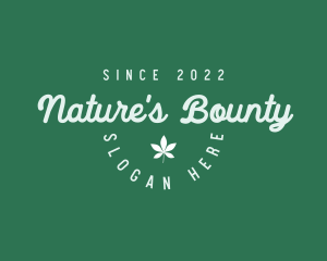 Natural Leaf Cursive logo design