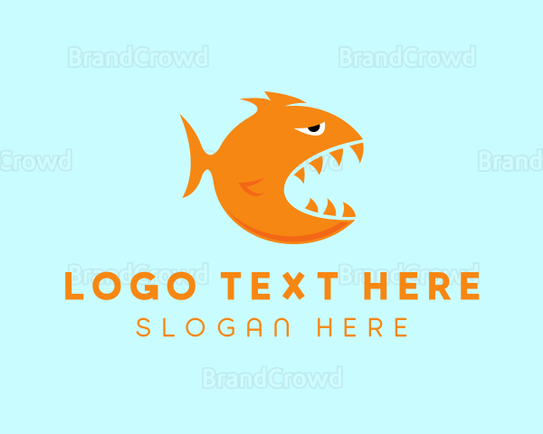 Aquatic Piranha Fish Logo