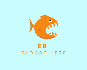 Fishery - Aquatic Piranha Fish logo design
