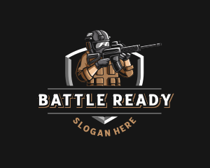 Soldier - Soldier Military Rifle logo design