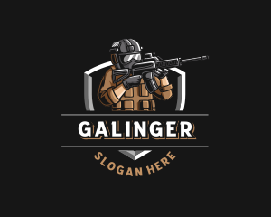 Rifle - Soldier Military Rifle logo design