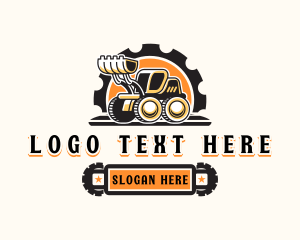 Skidsteer - Excavator Loader Construction logo design