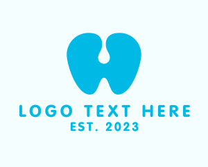 Tooth - Blue Dental Clinic Letter H logo design