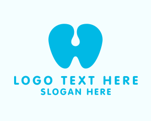 Blue Dental Clinic Letter H Logo