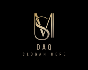 Letter Sm - Metallic Luxury Brand logo design