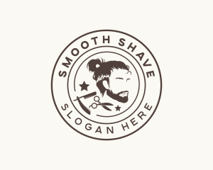 Shave - Hipster Man Hairstyle Barber logo design