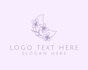 Lineart - Moon Flower Florist logo design