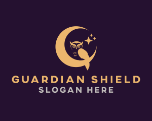 Guardian - Moon Owl Bird logo design