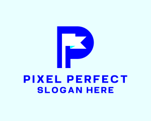 Modern Flag Letter P  logo design