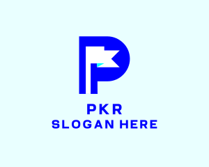 Modern Flag Letter P  logo design