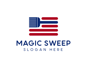 Broomstick - American Flag Broomstick logo design