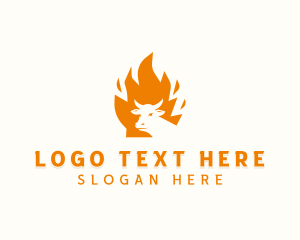 Barbecue - Steakhouse BBQ Flame logo design